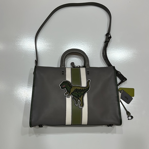 Coach Rexy Dinosaur XL Extra Large Rogue Brief Crossbody Handbag bag Patch Dino - Picture 7 of 15